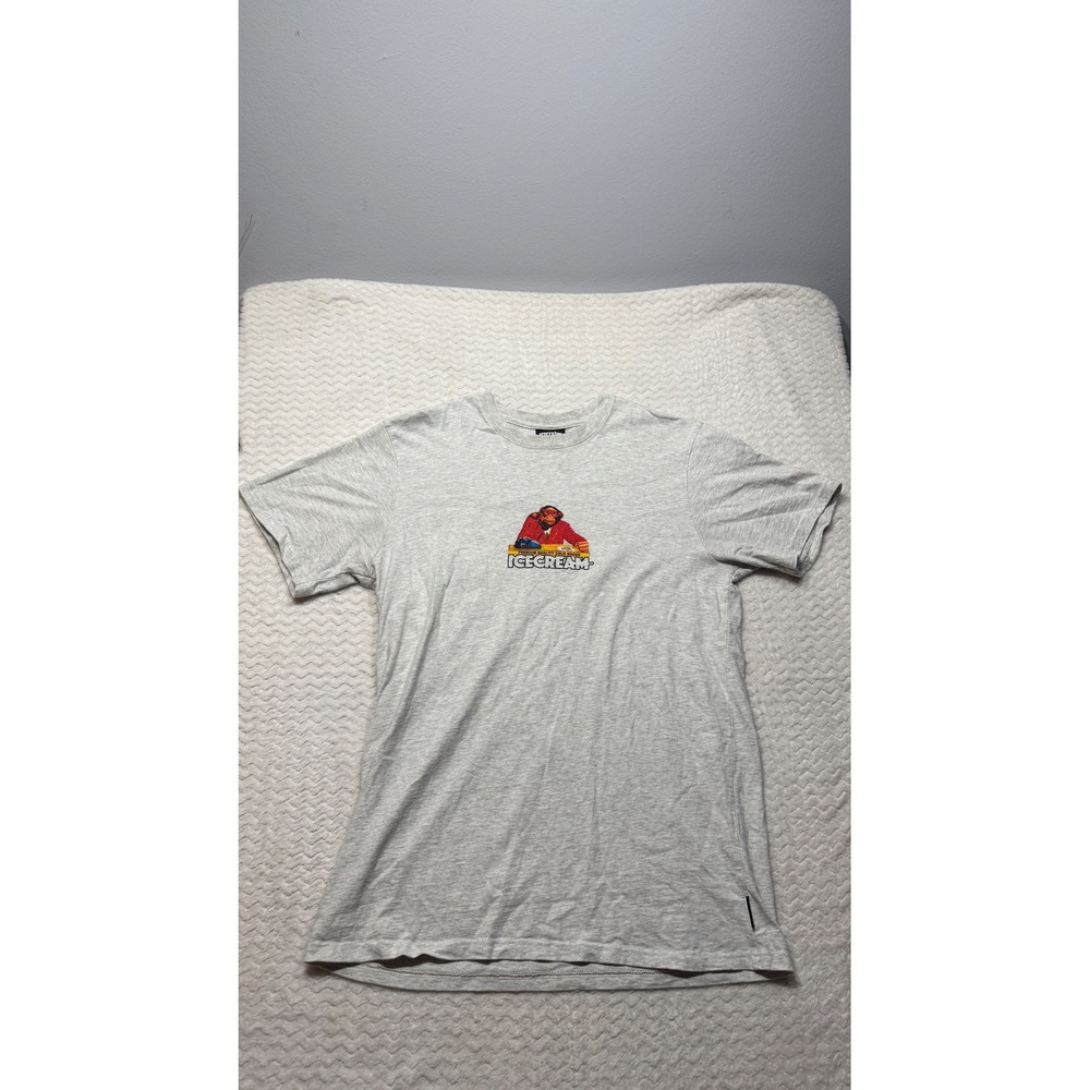 Icecream Mens Graphic T-Shirt Heather Gray Chimpanzee Executive Size M 4743